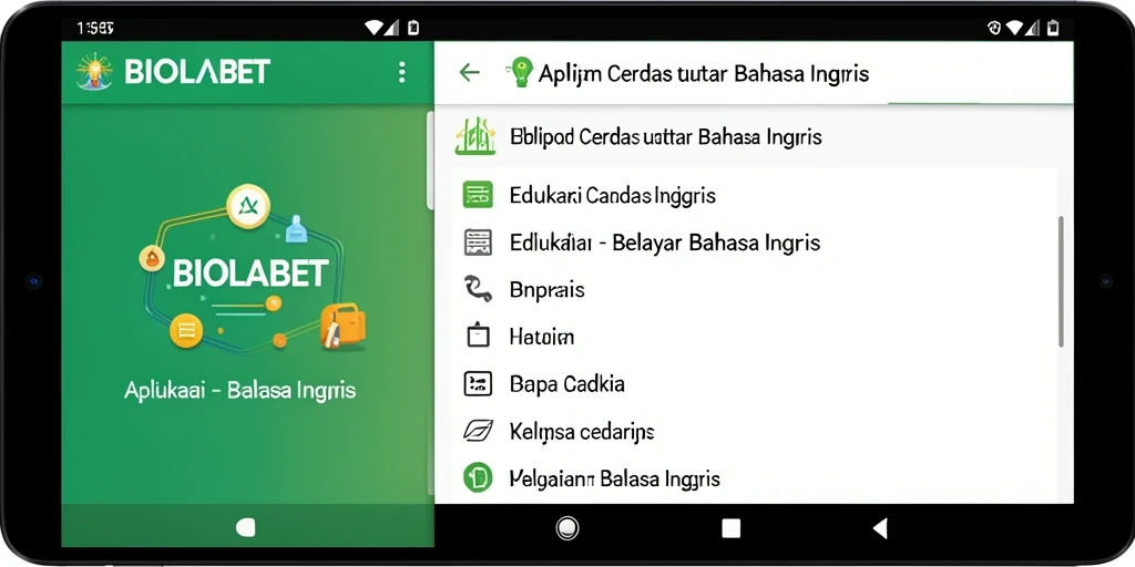 Antarmuka BIOLABET yang intuitif untuk belajar Bahasa Inggris.