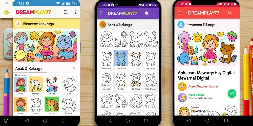 Tampilan utama antarmuka Mewarnai Digital DREAMPLAY77.