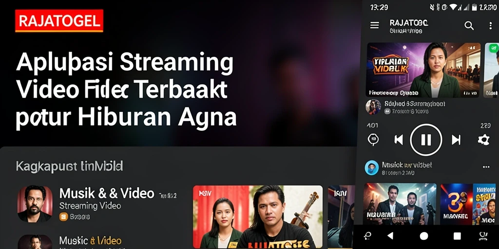 Antarmuka aplikasi RAJATOGEL dengan koleksi video menarik.