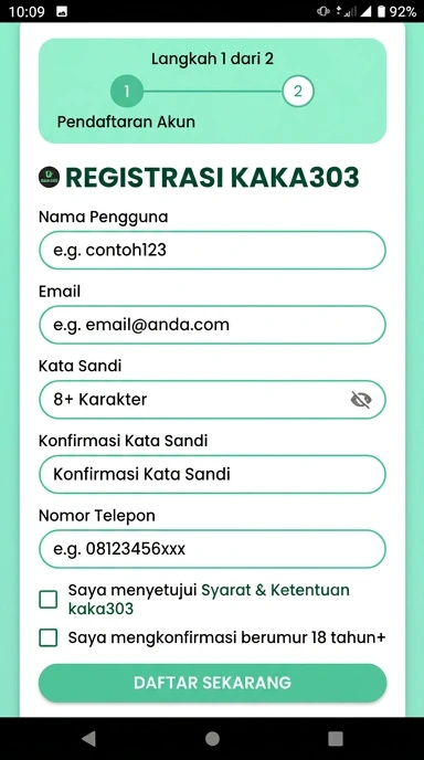 Panduan Lengkap Registrasi Akun Kaka303